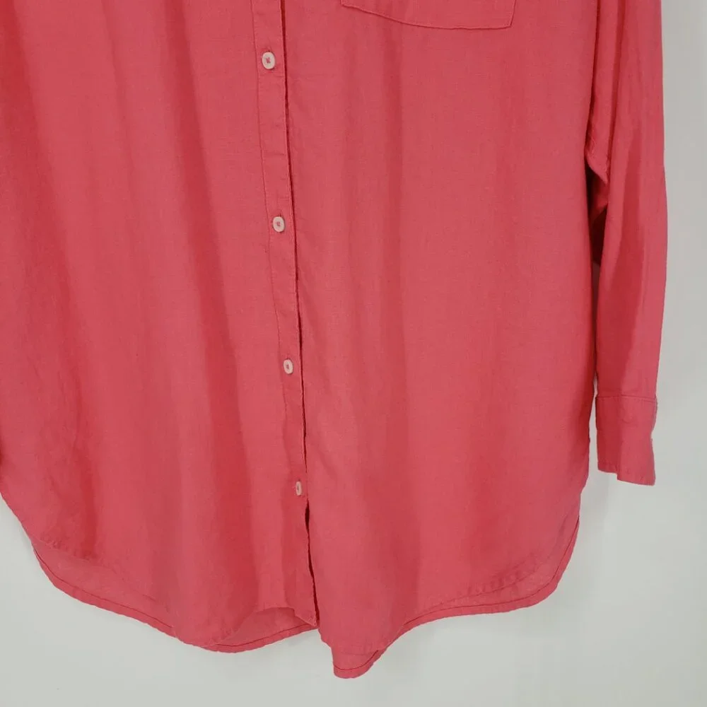 Aerie Oversized Linen Button Down Shirt Top - Picture 5 of 9